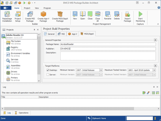 Full EMCO MSI Package Builder Professional Edition screenshot